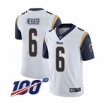 Men's Los Angeles Rams #6 Johnny Hekker White Vapor Untouchable Limited Player 100th Season Football Jersey