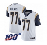 Men's Los Angeles Rams #77 Andrew Whitworth White Vapor Untouchable Limited Player 100th Season Football Jersey