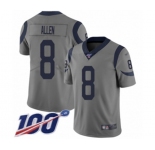 Men's Los Angeles Rams #8 Brandon Allen Limited Gray Inverted Legend 100th Season Football Jersey