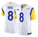Men's Los Angeles Rams #8 Jared Verse White 2024 With Dradt Patch F.U.S.E Vapor Untouchable Stitched Football Jersey