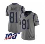 Men's Los Angeles Rams #81 Gerald Everett Limited Gray Inverted Legend 100th Season Football Jersey