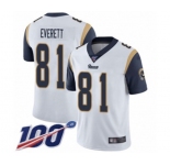 Men's Los Angeles Rams #81 Gerald Everett White Vapor Untouchable Limited Player 100th Season Football Jersey