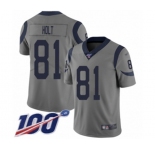 Men's Los Angeles Rams #81 Torry Holt Limited Gray Inverted Legend 100th Season Football Jersey