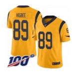 Men's Los Angeles Rams #89 Tyler Higbee Limited Gold Rush Vapor Untouchable 100th Season Football Jersey