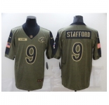 Men's Los Angeles Rams #9 Matthew Stafford Nike Olive 2021 Salute To Service Limited Player Jersey