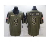 Men's Los Angeles Rams #9 Matthew Stafford Nike Olive 2021 Salute To Service Limited Player Jersey