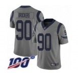 Men's Los Angeles Rams #90 Michael Brockers Limited Gray Inverted Legend 100th Season Football Jersey