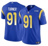 Men's Los Angeles Rams #91 Kobie Turner Blue 2025 F.U.S.E. Vapor Untouchable Football Stitched Jersey