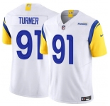 Men's Los Angeles Rams #91 Kobie Turner White 2025 F.U.S.E. Vapor Untouchable Football Stitched Jersey