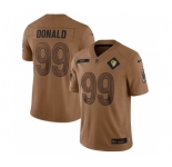 Men's Los Angeles Rams #99 Aaron Donald 2023 Brown Salute To Service Limited Football Stitched Jersey