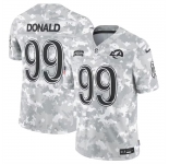 Men's Los Angeles Rams #99 Aaron Donald 2024 Arctic Camo Salute To Service Limited Stitched Football Jersey