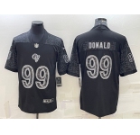 Men's Los Angeles Rams #99 Aaron Donald Black Reflective Limited Stitched Football Jersey