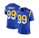 Men's Los Angeles Rams #99 Aaron Donald Blue 2023 F.U.S.E. With 4-Star C Patch Vapor Vapor Limited Football Stitched Jersey