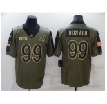 Men's Los Angeles Rams #99 Aaron Donald Nike Olive 2021 Salute To Service Limited Player Jersey