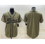 Men's Los Angeles Rams Blank Olive Salute to Service Cool Base Stitched Baseball Jersey