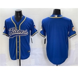 Men's Los Angeles Rams Blank Royal Cool Base Stitched Baseball Jersey