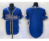 Men's Los Angeles Rams Blank Royal Cool Base Stitched Baseball Jersey