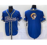Men's Los Angeles Rams Team Logo Royal Cool Base Stitched Baseball Jersey