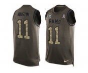 Men's Nike Los Angeles Rams #11 Tavon Austin Limited Green Salute to Service Tank Top NFL Jersey