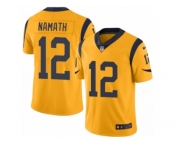 Men's Nike Los Angeles Rams #12 Joe Namath Limited Gold Rush NFL Jersey
