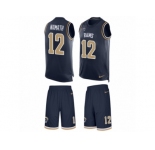 Men's Nike Los Angeles Rams #12 Joe Namath Limited Navy Blue Tank Top Suit NFL Jersey