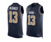 Men's Nike Los Angeles Rams #13 Kurt Warner Limited Navy Blue Player Name & Number Tank Top NFL Jersey