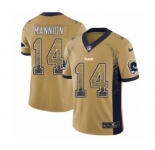 Men's Nike Los Angeles Rams #14 Sean Mannion Limited Gold Rush Drift Fashion NFL Jersey