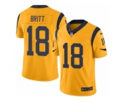 Men's Nike Los Angeles Rams #18 Kenny Britt Limited Gold Rush NFL Jersey