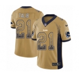 Men's Nike Los Angeles Rams #21 Aqib Talib Limited Gold Rush Drift Fashion NFL Jersey