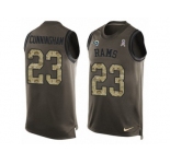 Men's Nike Los Angeles Rams #23 Benny Cunningham Limited Green Salute to Service Tank Top NFL Jersey