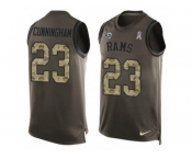 Men's Nike Los Angeles Rams #23 Benny Cunningham Limited Green Salute to Service Tank Top NFL Jersey