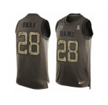 Men's Nike Los Angeles Rams #28 Marshall Faulk Limited Green Salute to Service Tank Top NFL Jersey