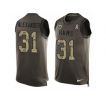 Men's Nike Los Angeles Rams #31 Mo Alexander Limited Green Salute to Service Tank Top NFL Jersey