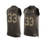 Men's Nike Los Angeles Rams #33 E.J. Gaines Limited Green Salute to Service Tank Top NFL Jersey