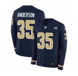 Men's Nike Los Angeles Rams #35 C.J. Anderson Limited Navy Blue Therma Long Sleeve NFL Jersey