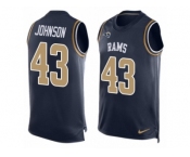 Men's Nike Los Angeles Rams #43 John Johnson Limited Navy Blue Player Name & Number Tank Top NFL Jersey