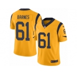 Men's Nike Los Angeles Rams #61 Tim Barnes Limited Gold Rush NFL Jersey