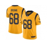 Men's Nike Los Angeles Rams #68 Jamon Brown Limited Gold Rush NFL Jersey