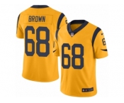 Men's Nike Los Angeles Rams #68 Jamon Brown Limited Gold Rush NFL Jersey