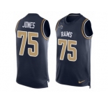 Men's Nike Los Angeles Rams #75 Deacon Jones Limited Navy Blue Player Name & Number Tank Top NFL Jersey