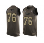 Men's Nike Los Angeles Rams #76 Orlando Pace Limited Green Salute to Service Tank Top NFL Jersey