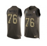 Men's Nike Los Angeles Rams #76 Rodger Saffold Limited Green Salute to Service Tank Top NFL Jersey