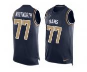 Men's Nike Los Angeles Rams #77 Andrew Whitworth Limited Navy Blue Player Name & Number Tank Top NFL Jersey