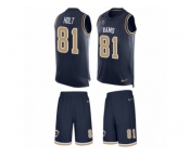 Men's Nike Los Angeles Rams #81 Torry Holt Limited Navy Blue Tank Top Suit NFL Jersey