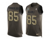 Men's Nike Los Angeles Rams #85 Jack Youngblood Limited Green Salute to Service Tank Top NFL Jersey
