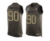 Men's Nike Los Angeles Rams #90 Michael Brockers Limited Green Salute to Service Tank Top NFL Jersey