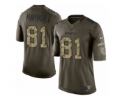 Men's Nike New England Patriots #81 Clay Harbor Limited Green Salute to Service NFL Jersey