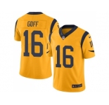 Nike Los Angeles Rams #16 Jared Goff Gold Men's Stitched NFL Limited Rush Jersey