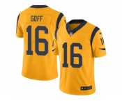Nike Los Angeles Rams #16 Jared Goff Gold Men's Stitched NFL Limited Rush Jersey