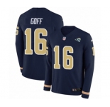 Nike Los Angeles Rams #16 Jared Goff Limited Navy Blue Therma Long Sleeve NFL Jersey